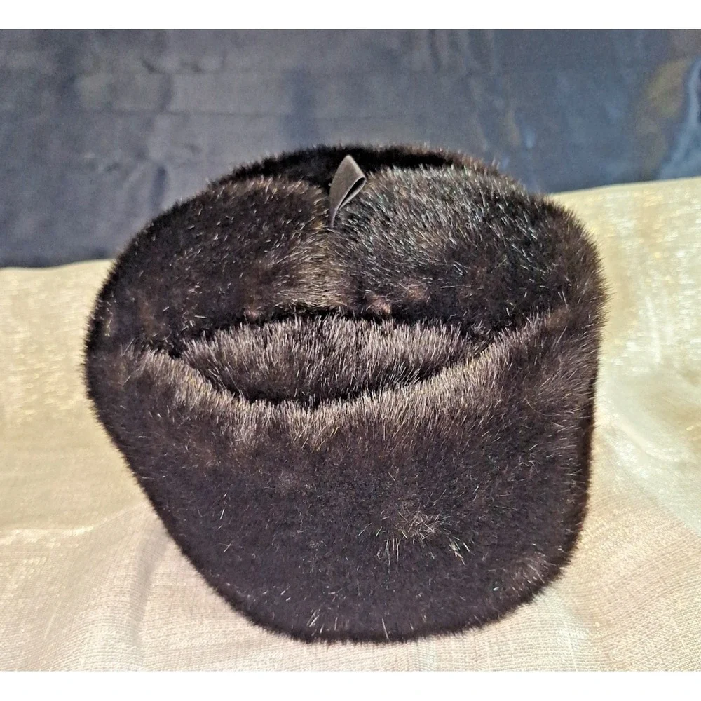 Authentic Faux Fur Black Ushanka Hat Russian Military style UZB Muyna Uzbekistan